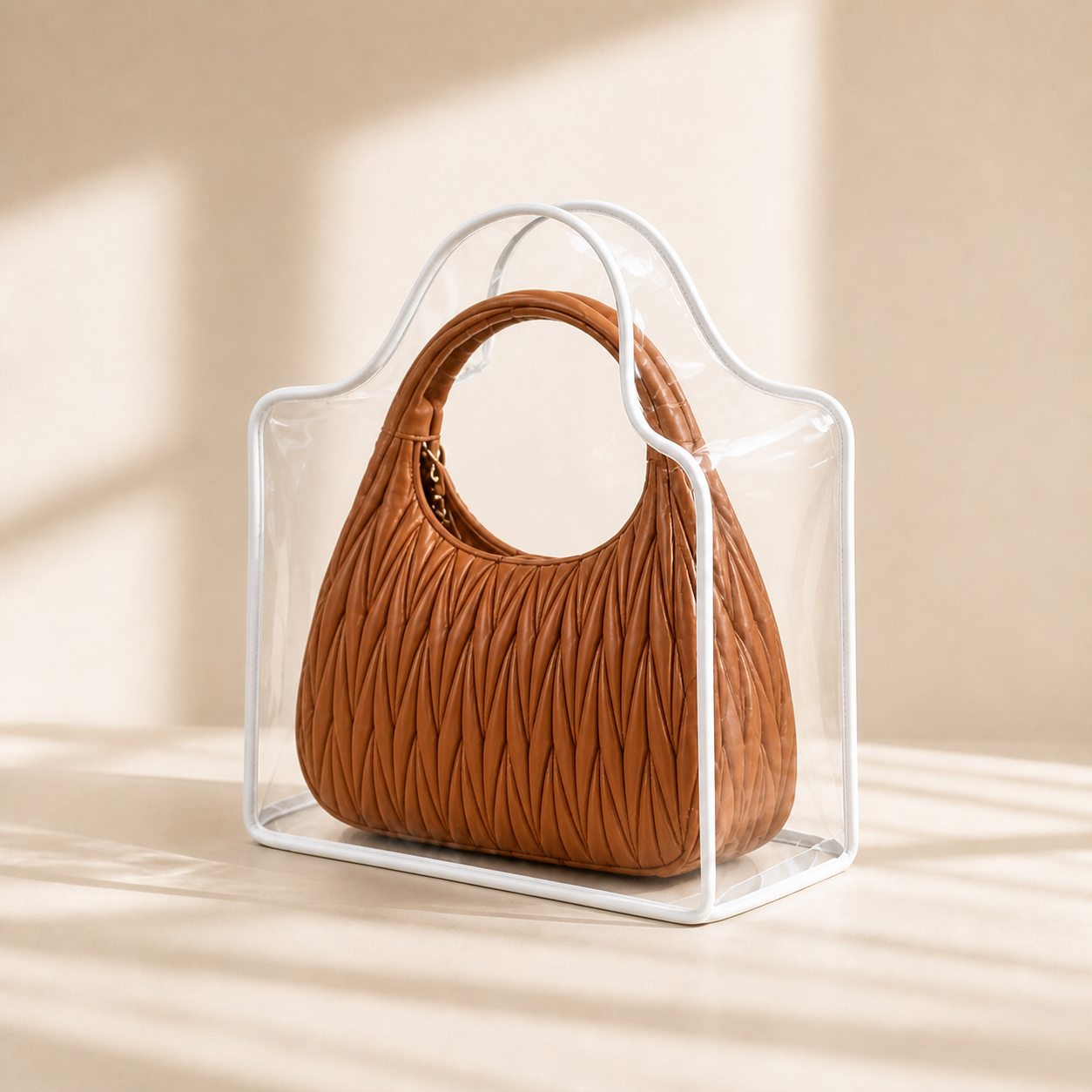 Tall Tote Clear Handbag Cover — 43 × 36 × 22 cm